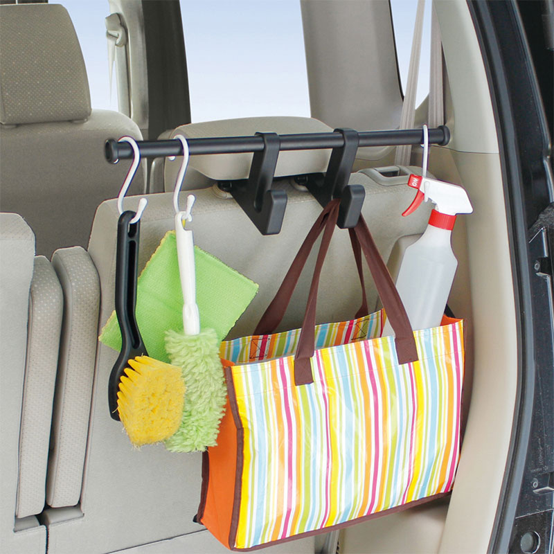 ヘッドレストバー ヘッドレストフック 車用 収納 マルチバー 車内収納 シートバック 後部座席 釣り具収納 2個使用で 釣り竿 積載 ロッド対応 フック付き 耐荷重5kg カー用品 RV69 VISOA ビソア 槌屋ヤック 取り寄せ商品