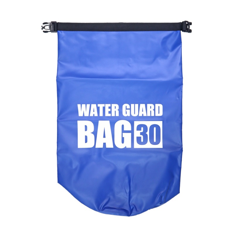 防水バッグ 30L ブルー ドライバッグ 釣り アウトドア 海 キャンプ ターポリン ロールトップ 完全防水 ショルダーベルト付 防災 レジャー ウォーターガードバッグ KP-465 WAVE GEAR クリアランス価格