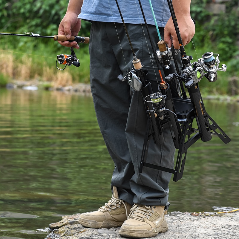 ゴメクサス エリアトラウト用 ロッドスタンド ブラック アルミ