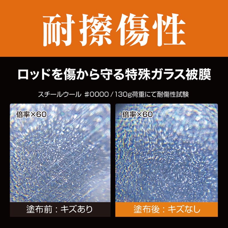 ガラスコーティングWロッド用 被膜 竿 コーティング剤 釣竿 保護 ライン ひっつき軽減 ツヤ出し 撥水 2液タイプ キズ防止 高硬度 ガラス ロッドメンテナンス UA15 VISOA ビソア 槌屋ヤック 取り寄せ商品