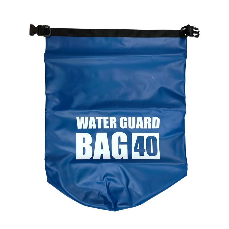 防水バッグ 40L ブルー ドライバッグ 釣り アウトドア 海 キャンプ ターポリン ロールトップ 完全防水 ショルダーベルト付 防災 レジャー ウォーターガードバッグ KP-506 WAVE GEAR クリアランス価格