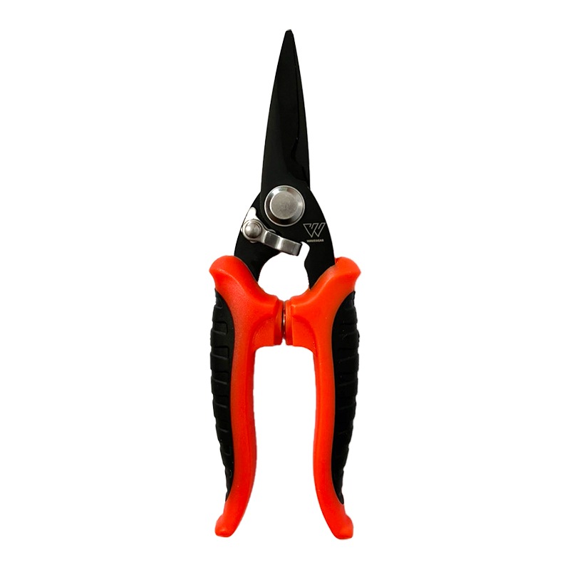 釣り用 ハサミ グリップシザース 180mm グリップ形状 魚絞め ラインカット PE対応 チタンメッキ ロック付き KP-538 フィッシング WAVE GEAR