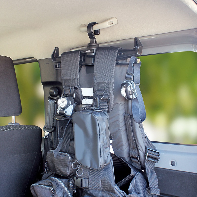 アングラーズハンガー 20kg対応 高耐荷重 頑丈 ハンガー 収納 吊り下げ 車内 360度回転 90度ロック付 フィッシングベスト ウェーダー ライフジャケット 乾燥 水切り 釣り UA18 ビソア VISOA 槌屋ヤック 取り寄せ商品