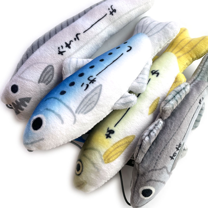 のびお魚シリーズ ストラップ 釣り マスコット ぬいぐるみ