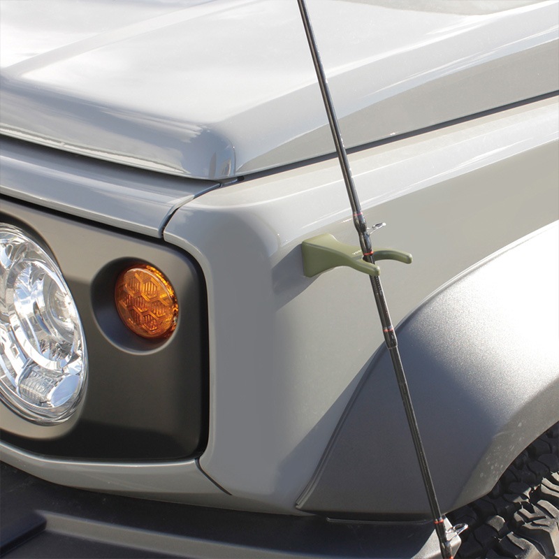 ロッドキーパー 1本用 オリーブドラブ 車用 マグネット ロッドホルダー 車外 竿受け ロッドスタンド 仮置き 磁石 釣り 鉄板ベース付属 傷防止シリコン カーアクセサリー 竿 UA4 ビソア VISOA 槌屋ヤック 取り寄せ商品