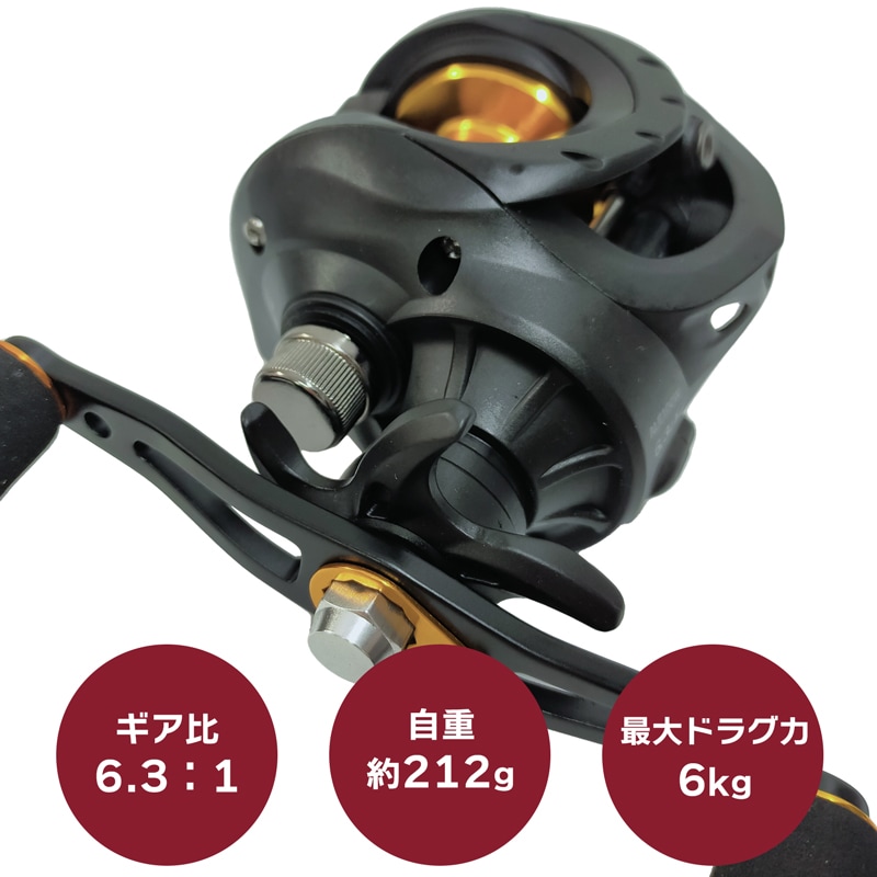 PRO MARINE ベイトリール アレシア ALE100W ダブルハンドルモデル ライトハンド 釣り フィッシング