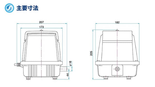 日東工器 メドー LA-40C 合併浄化槽エアーポンプ 電動ポンプ | エアー