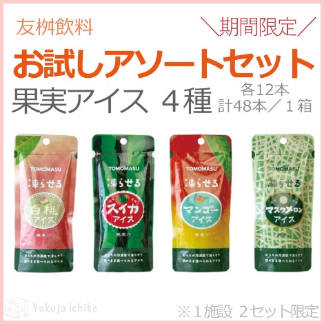 【期間限定】＜果実アイス＞お試しアソートセット（４種×各12本  計48本）｜ 友桝飲料