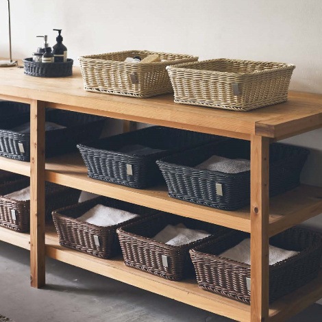 洗える抗菌素材 脱衣カゴ(M) W47×D34×H14cm