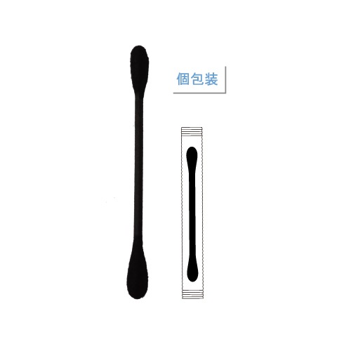 【綿棒】個包装綿棒　黒  10,000本入 CTM-02BLK-N｜三和