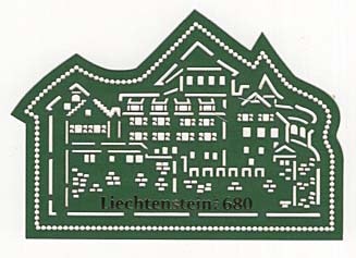 再掲）レーザー加工切手（緑色）（リヒテンシュタイン,2024年）