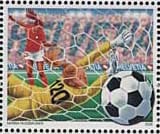 セルフ糊式サッカー穴あき切手「単片」（スイス,2025年）