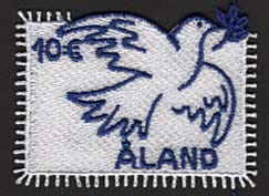 「平和の鳩」刺繍切手（オーランド,2025年）