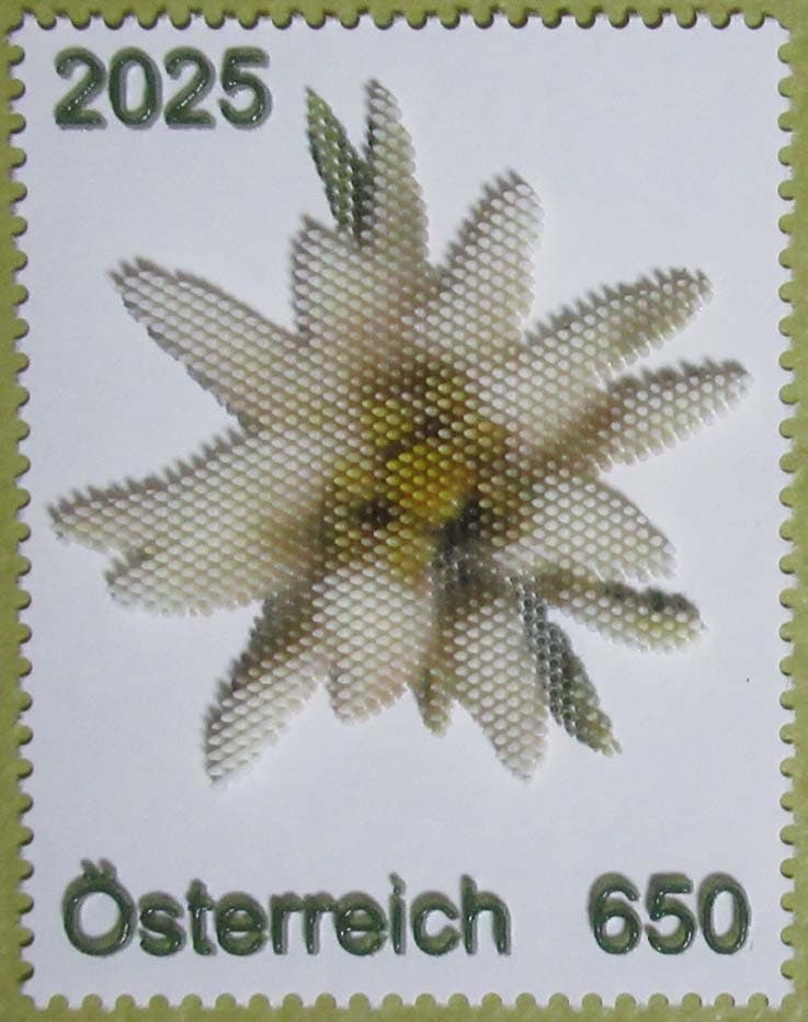 3Dプリント切手「未使用」（オーストリア,2025年）