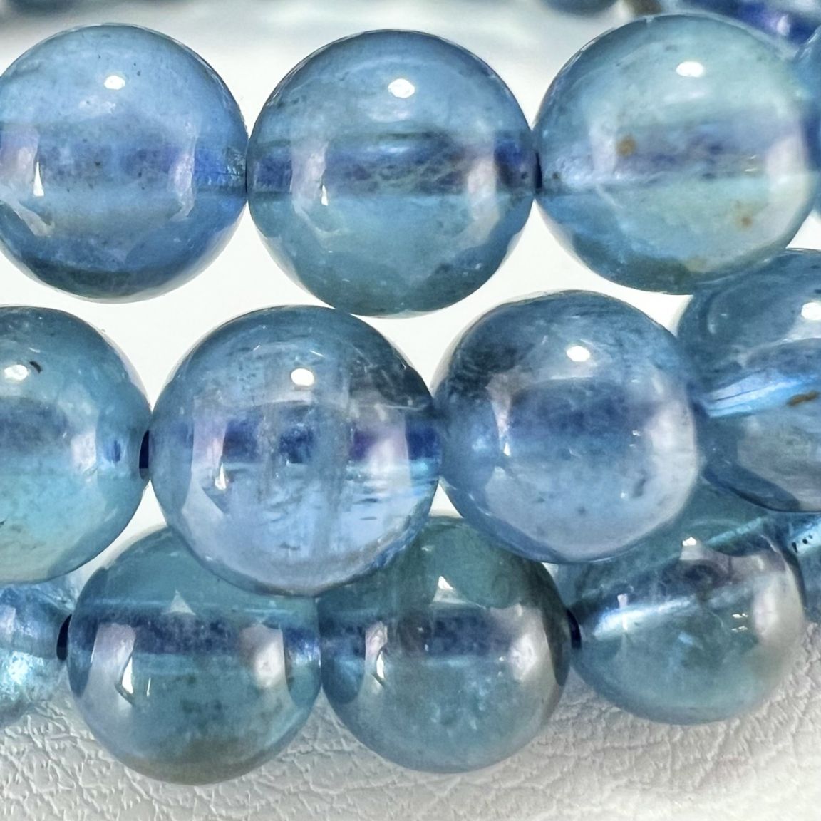 【高品質】シラーモスアクアマリン　6mm　ブレスレット