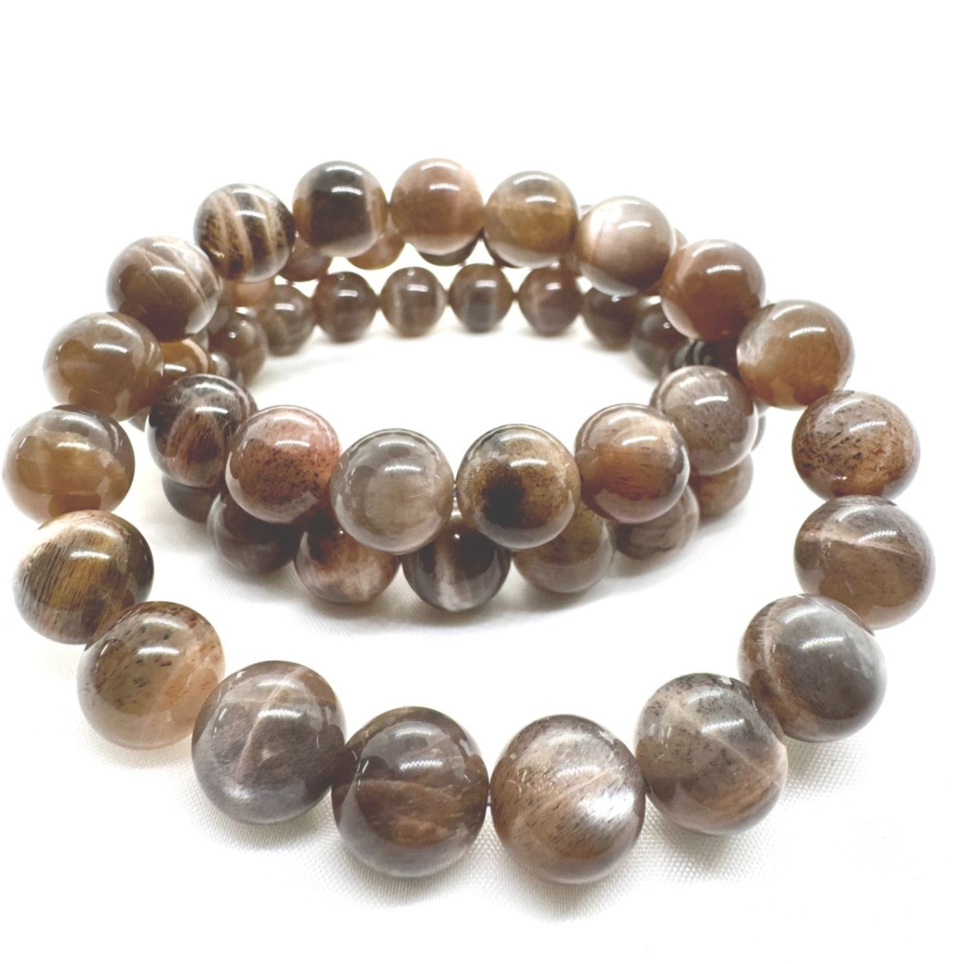 カルサイト 薔薇 ブラウンサンムーンストーン ブレスレット