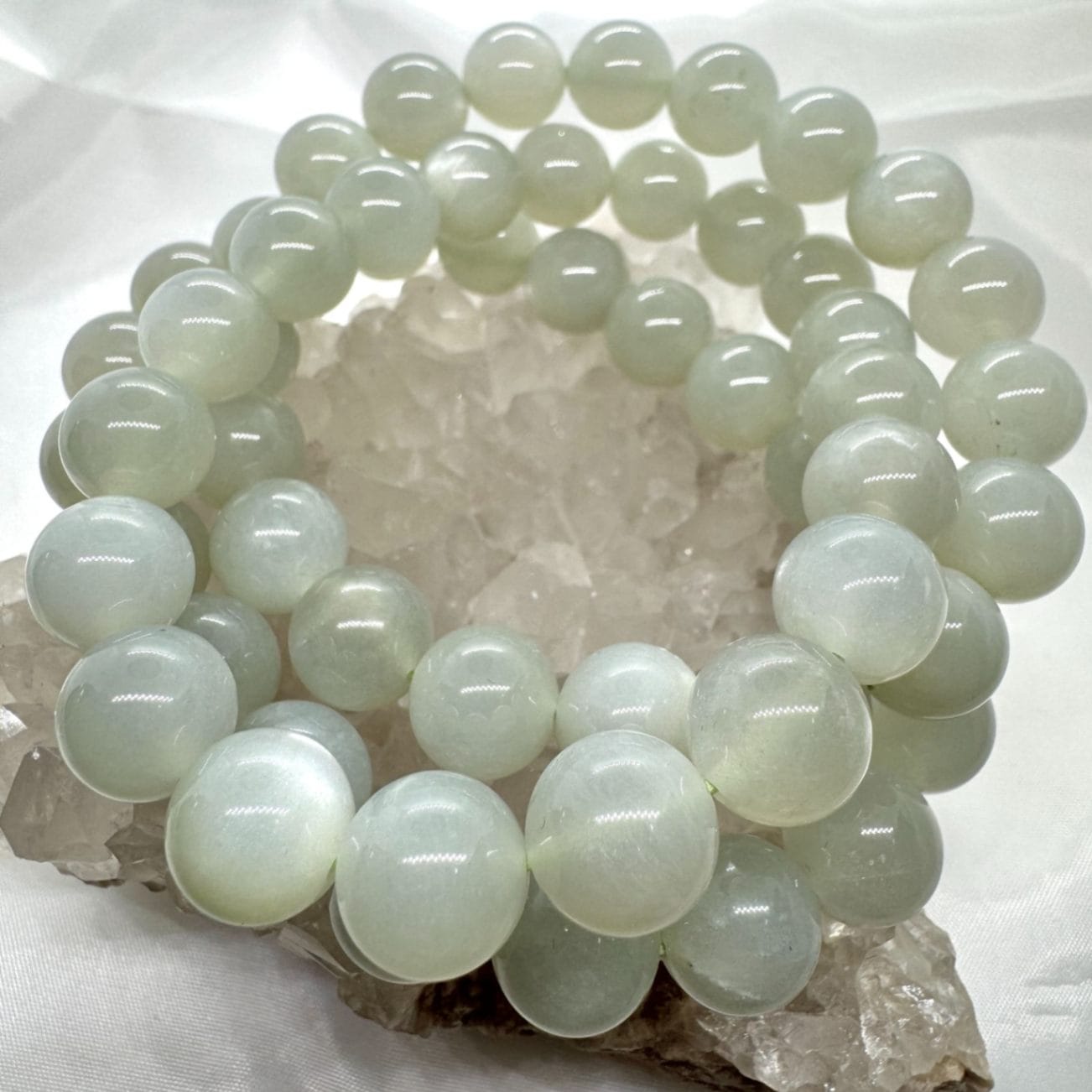 カルサイト 薔薇 ブラウンサンムーンストーン ブレスレット