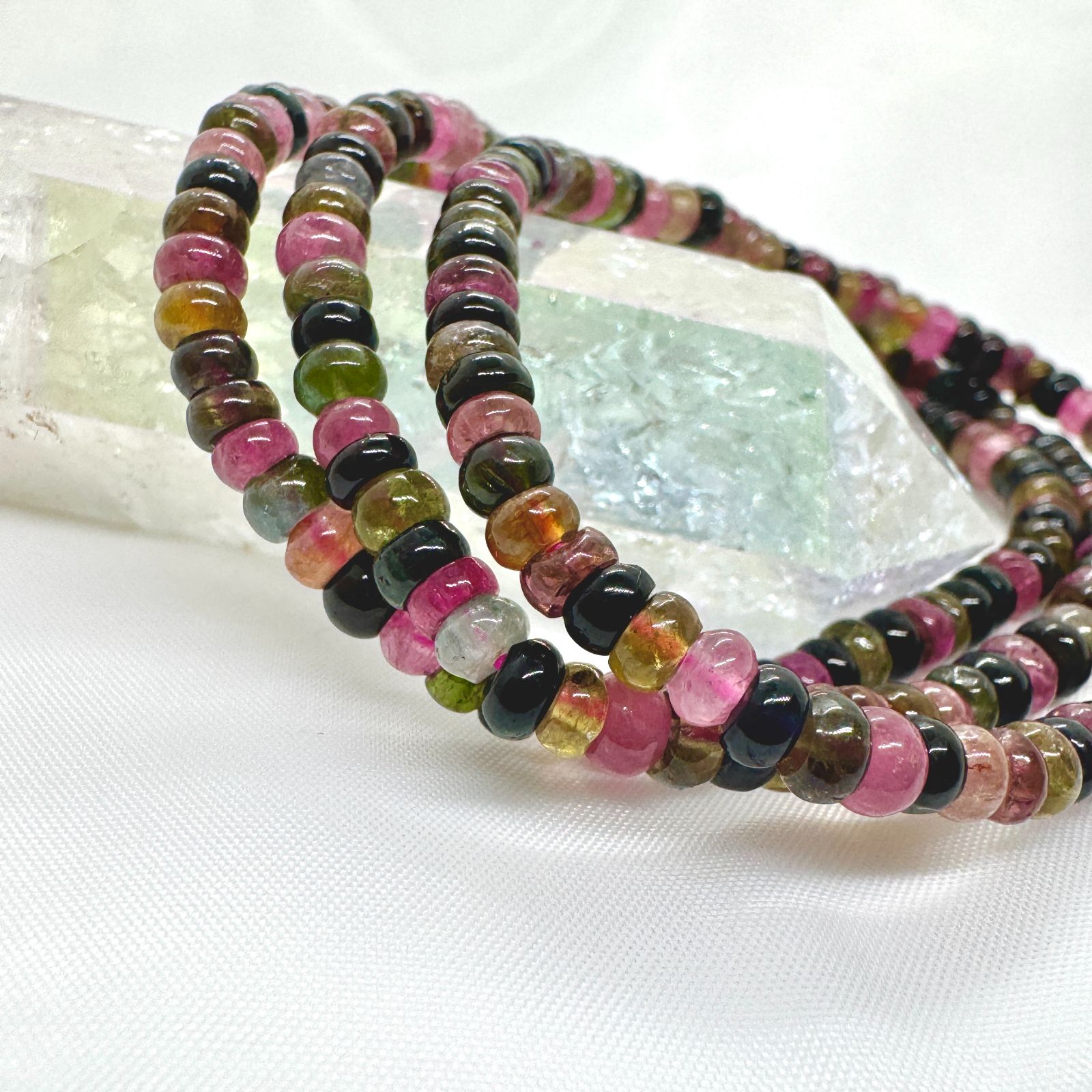 カラフルトルマリン 4mm ブレスレット そろばんカット｜Arancia Stone
