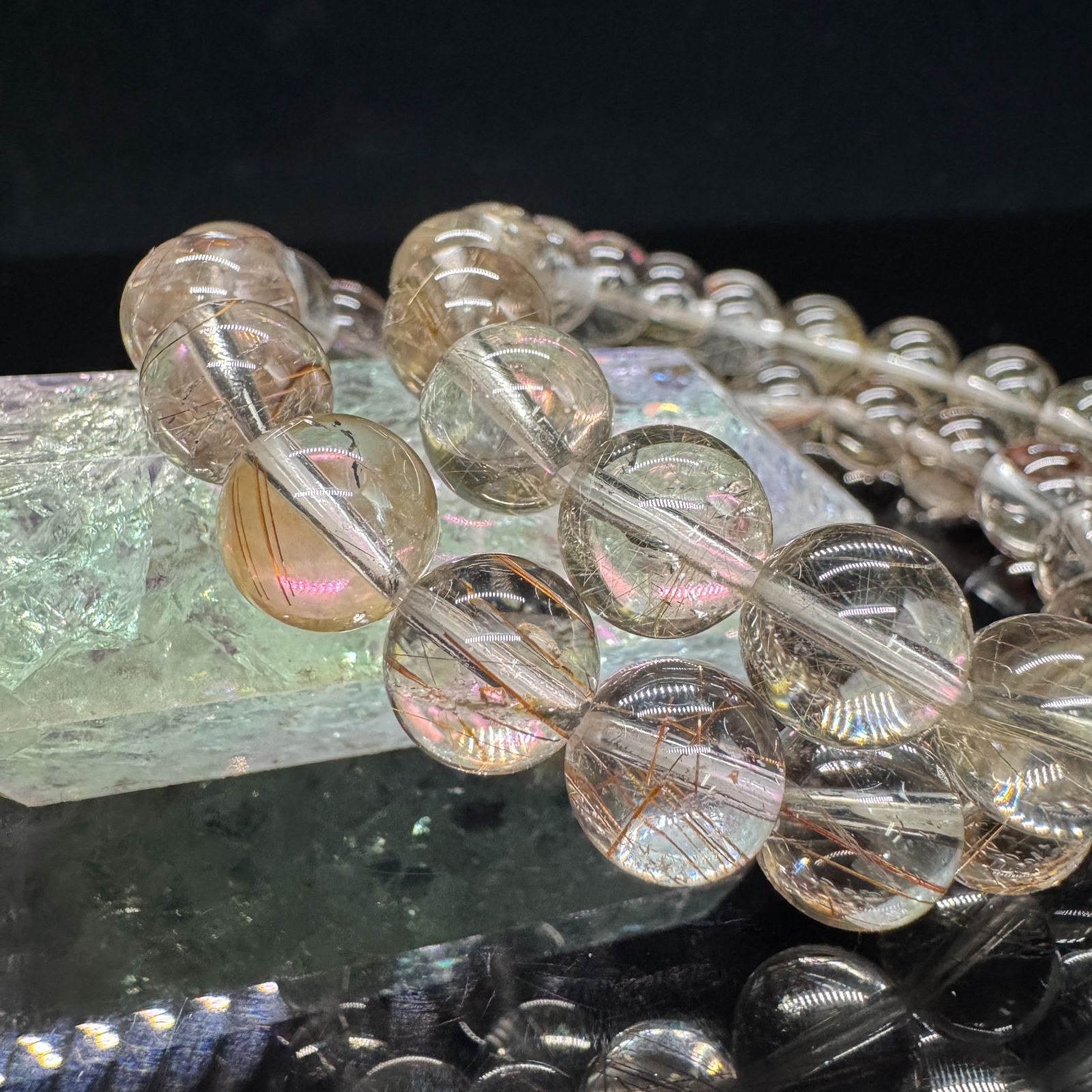 シルバーブロンズルチル 9mm ブレスレット｜Arancia Stone アランシア