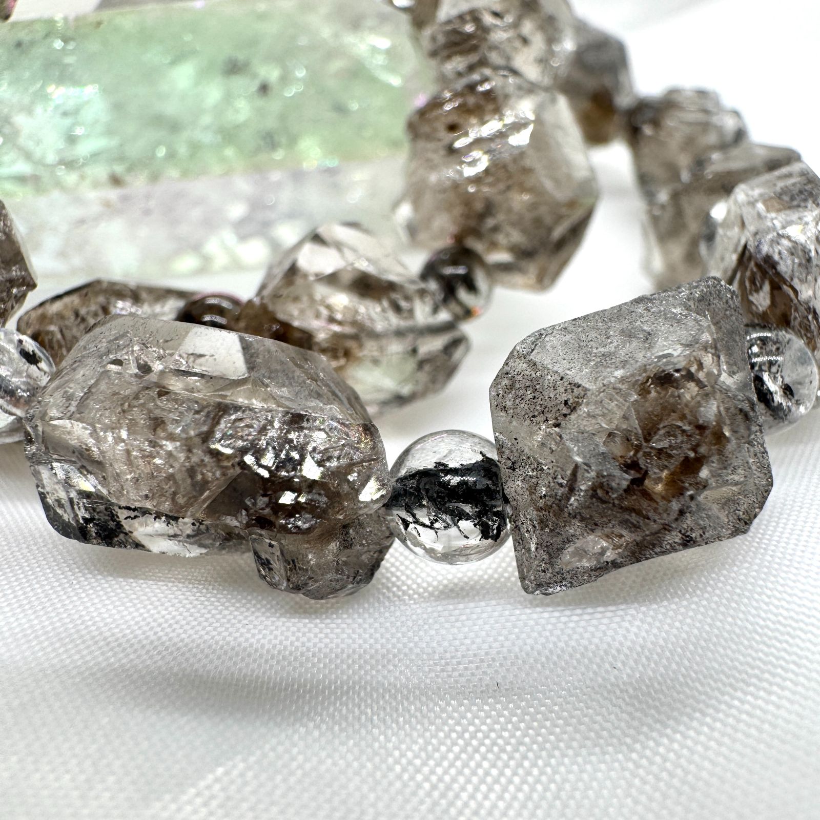 アメリカ産オイルインハーキマーダイヤモンドブレスレット オイルインハーキマーダイヤモンド ブレスレット｜Arancia Stone