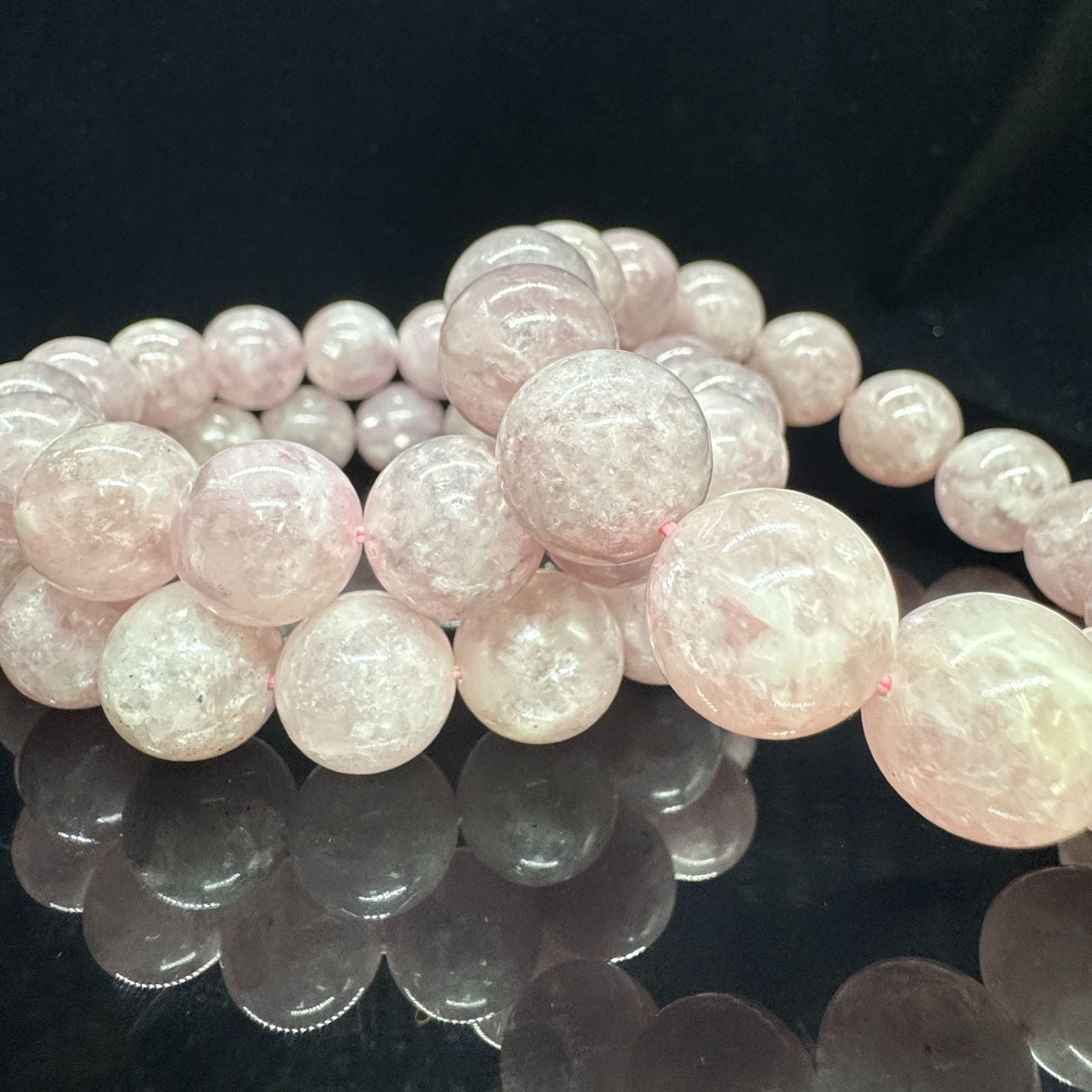 ピンクマイカ　ブレスレット 高品質]ピンクマイカブレスレット（約12mm玉） - 埼玉県吉川市の