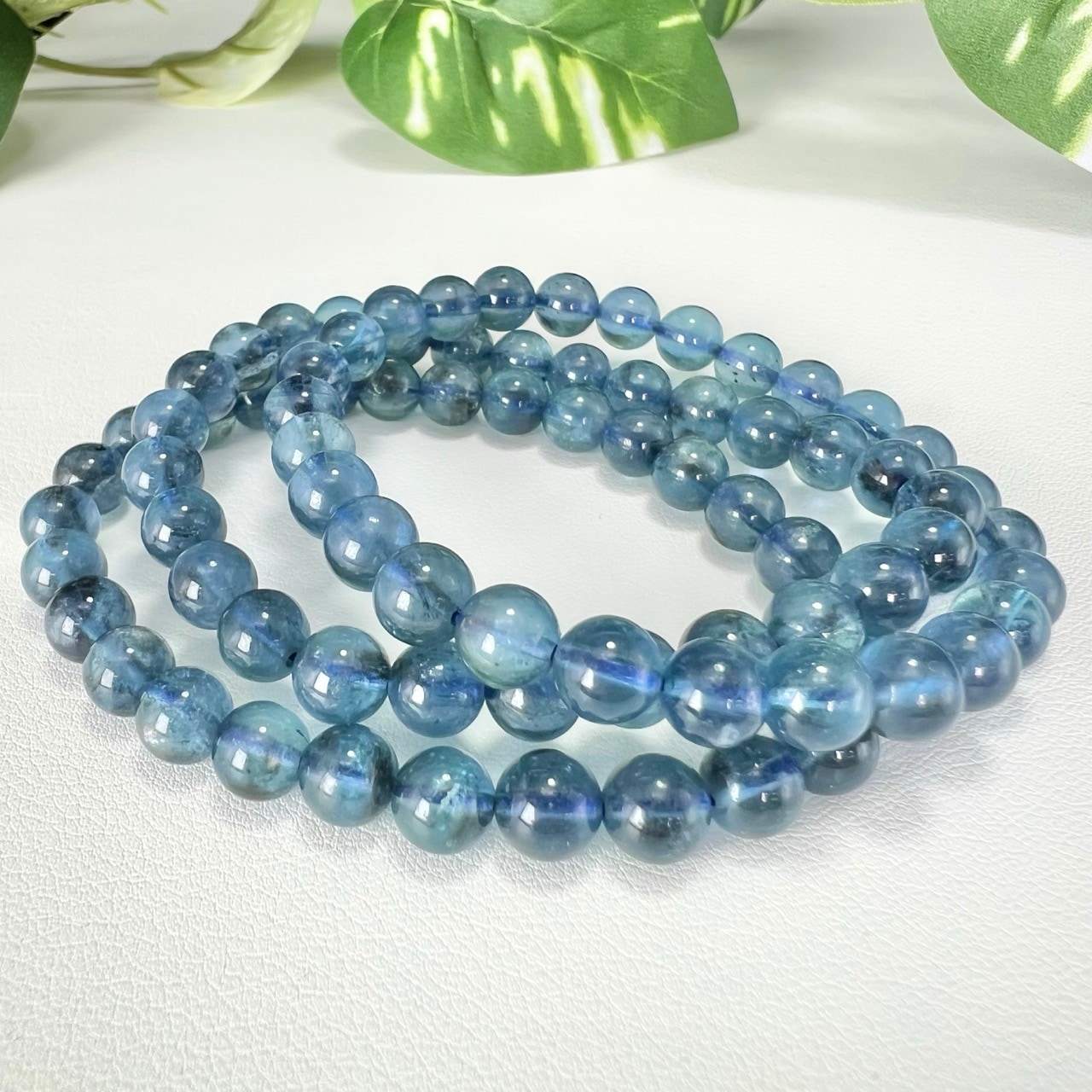 高品質】シラー入り モスアクアマリン 8mm ブレスレット｜Arancia