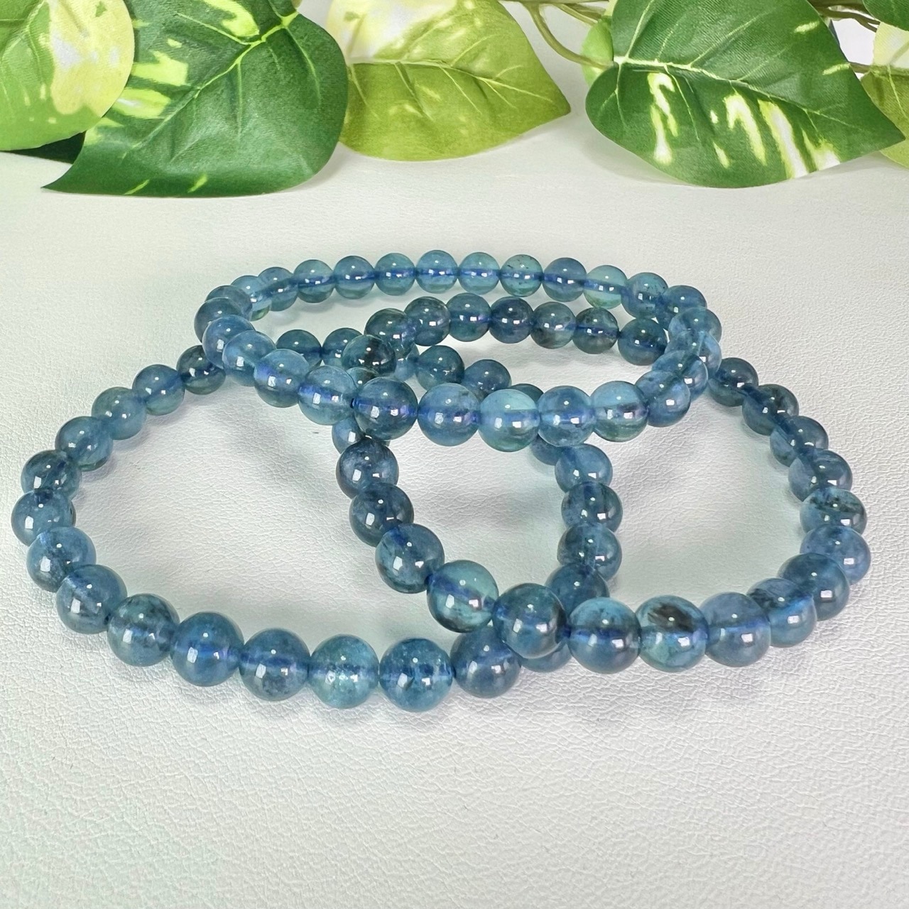 高品質】シラー入り モスアクアマリン 8mm ブレスレット｜Arancia