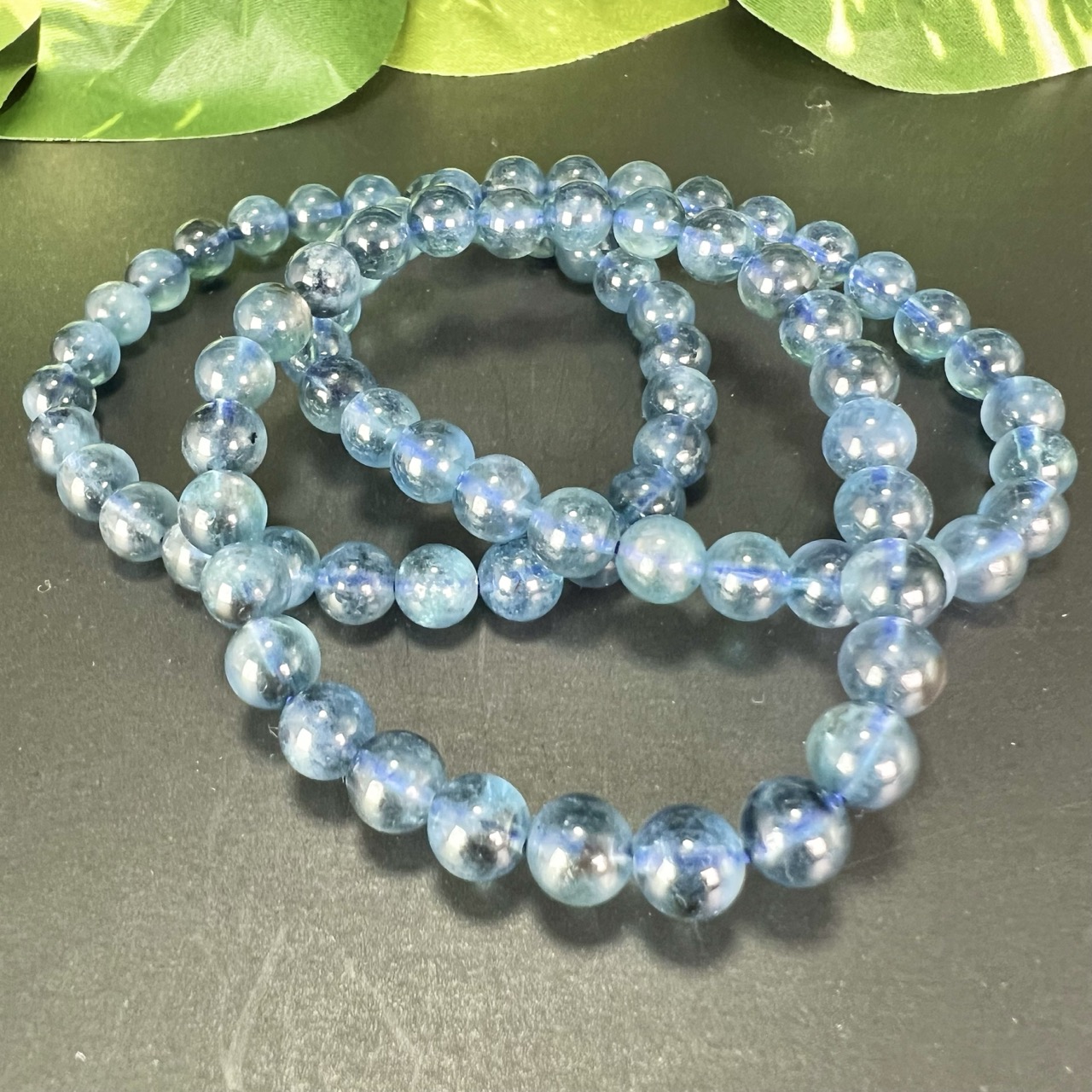 高品質】シラー入り モスアクアマリン 8mm ブレスレット｜Arancia