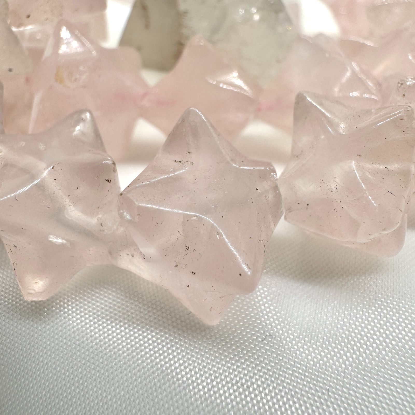 欠け、凹み有り　ローズクォーツマカバスター ローズクォーツ ブレスレット マカバスター｜Arancia Stone アランシア