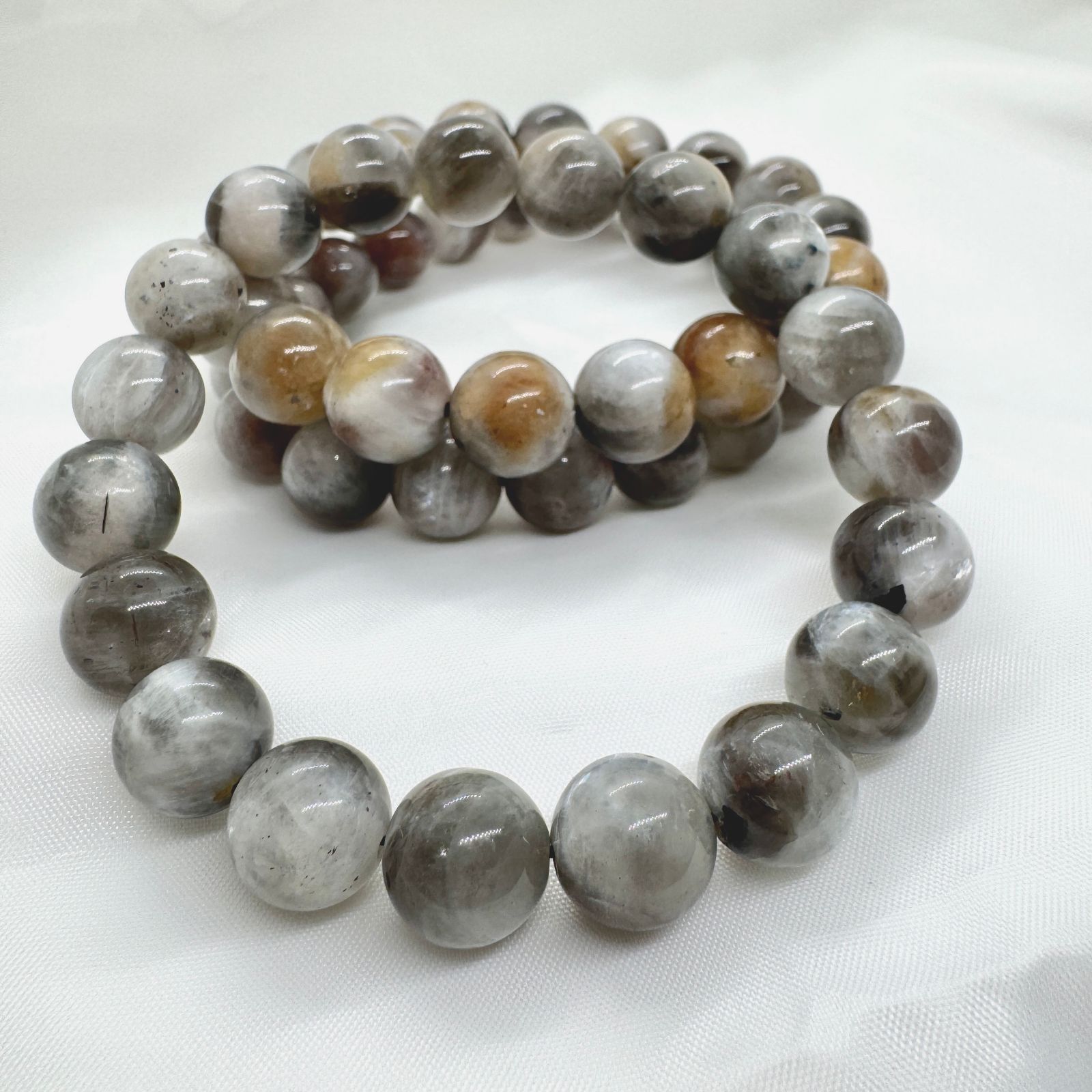 プラチナサンムーンストーン 7mm ブレスレット｜Arancia Stone