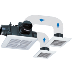 【送料無料】高須産業 強制排気用 24時間換気対応 格子パネルタイプ 天井用換気扇 3室同時換気タイプ TK-225R3L2