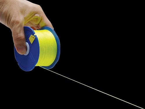 けいです ポリエステル水糸 リール巻 細 0．5㎜ 500m 蛍光イエロー