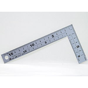 シンワ測定 曲尺厚手広巾 シルバー 15cm 表裏同目 8段目盛 10424