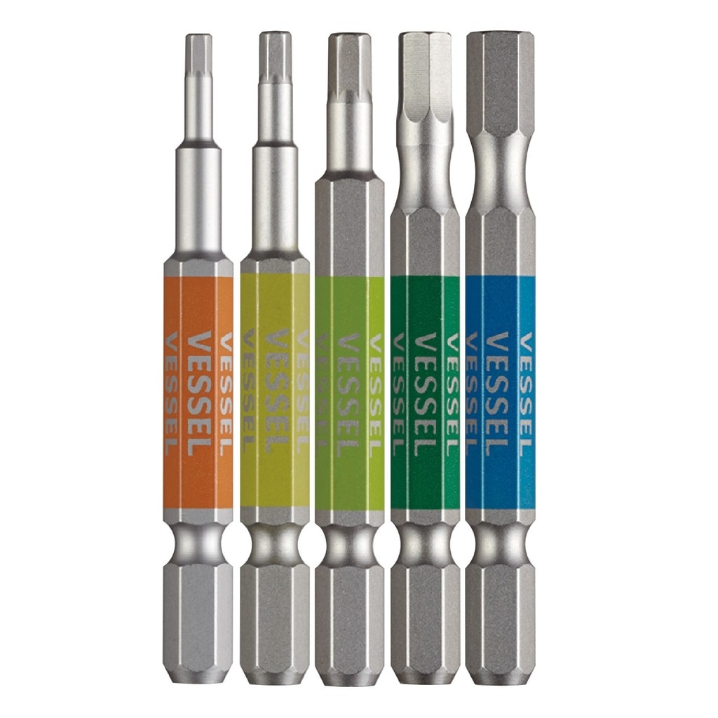 VESSEL ベッセル 片頭ヘックス剛彩ビット5本組 2．5/3．0/4．0/5．0/6．0ｍｍ ＧＳ5Ｐ-31