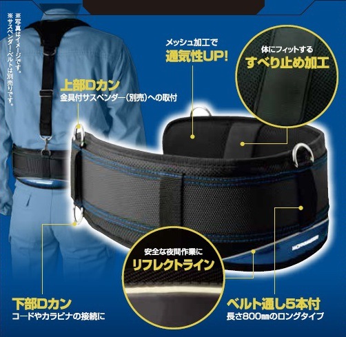 ワークマスター サポートベルト（ネイビー） WMSB－01N アーク