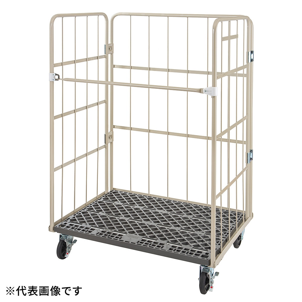【法人限定】ナンシン カゴ車 W850×D650×H1700mm RC-P-33C 底板樹脂タイプ アイボリー 【メーカー直送・代引不可・置配不可・配送地域限定】