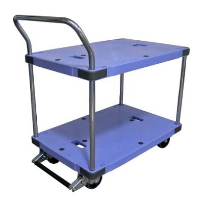 【送料無料】【法人限定】ナンシン 二段式 微音台車 フットブレーキ付 DSK-304B[DSK304B] 【メーカー直送・代引不可・置配不可・配送地域限定】