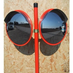 【送料無料】サンケイ　カーブミラーステンレスミラー[丸型ダブル式]【径30cm】