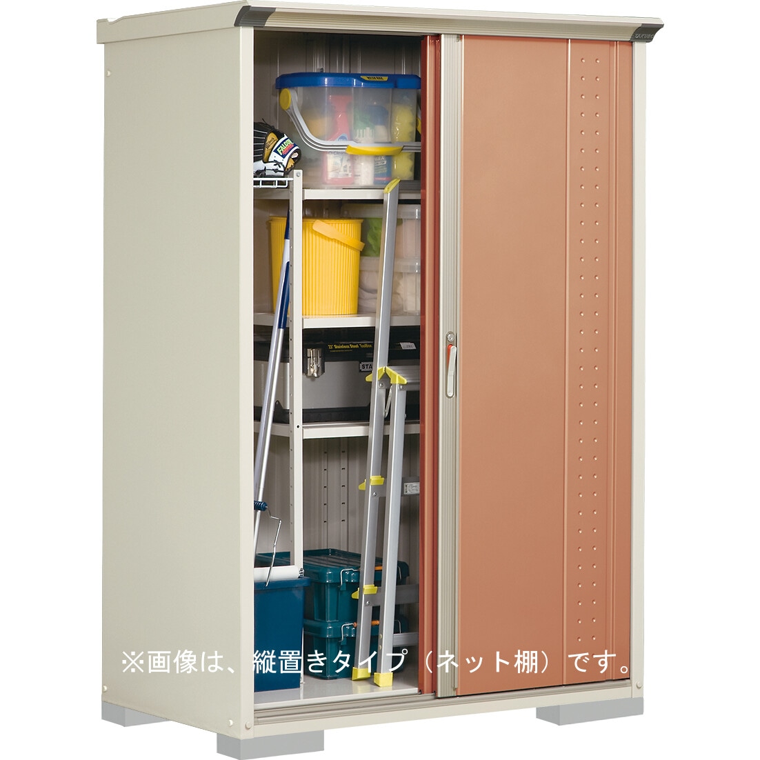 【送料無料】タクボ 小型物置 グランプレステージジャンプ GP-137AFTR トロピカルオレンジ 全面棚タイプ 【メーカー直送・代引不可・置配不可・配送地域限定】