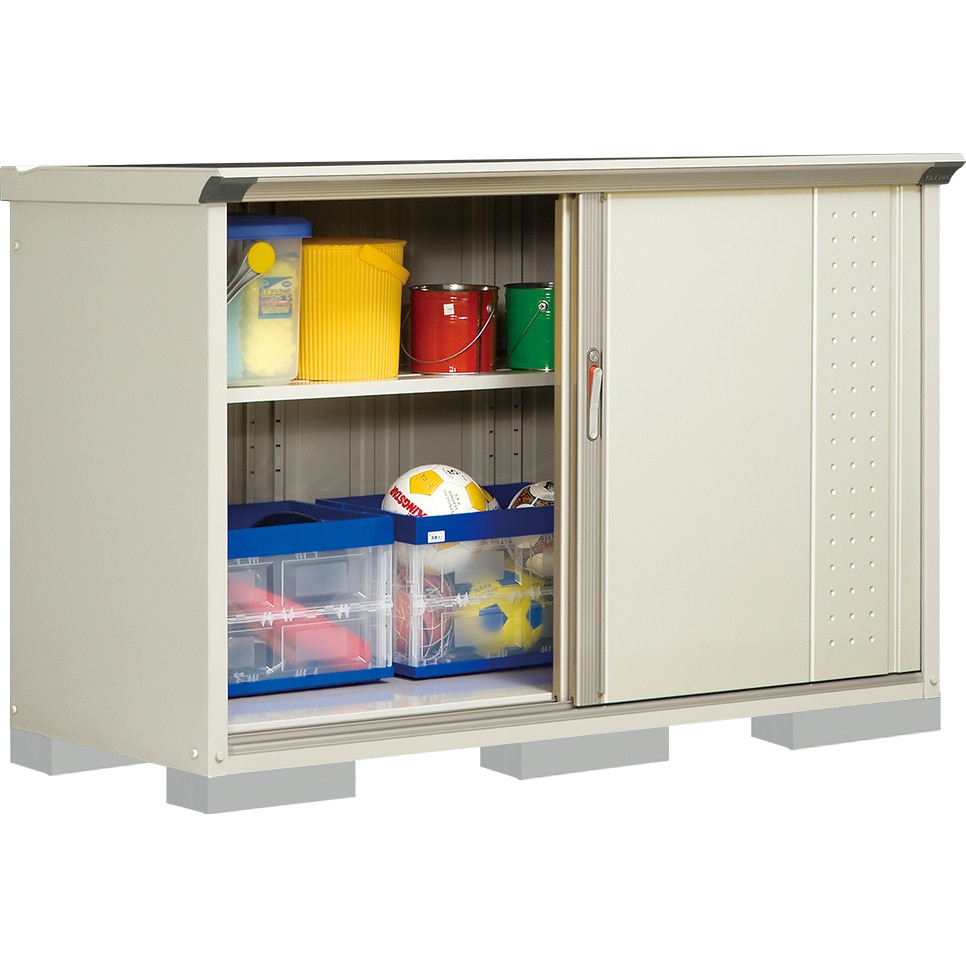 【送料無料】タクボ 小型物置 グランプレステージジャンプ GP-177DFMW ムーンホワイト 全面棚タイプ 【メーカー直送・代引不可・置配不可・配送地域限定】