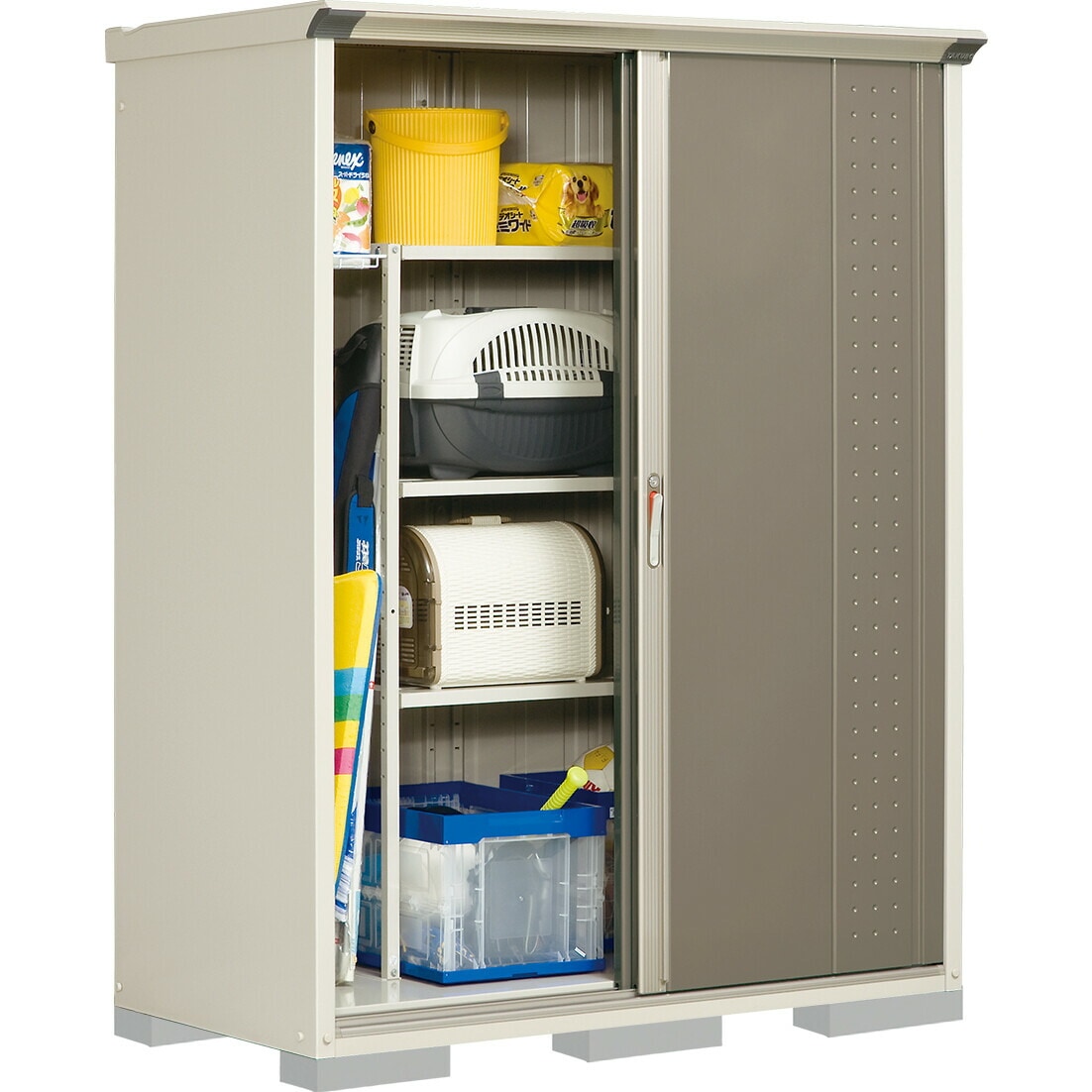 【送料無料】タクボ 小型物置 グランプレステージジャンプ GP-157ATCB カーボンブラウン たて置きタイプ 【メーカー直送・代引不可・置配不可・配送地域限定】