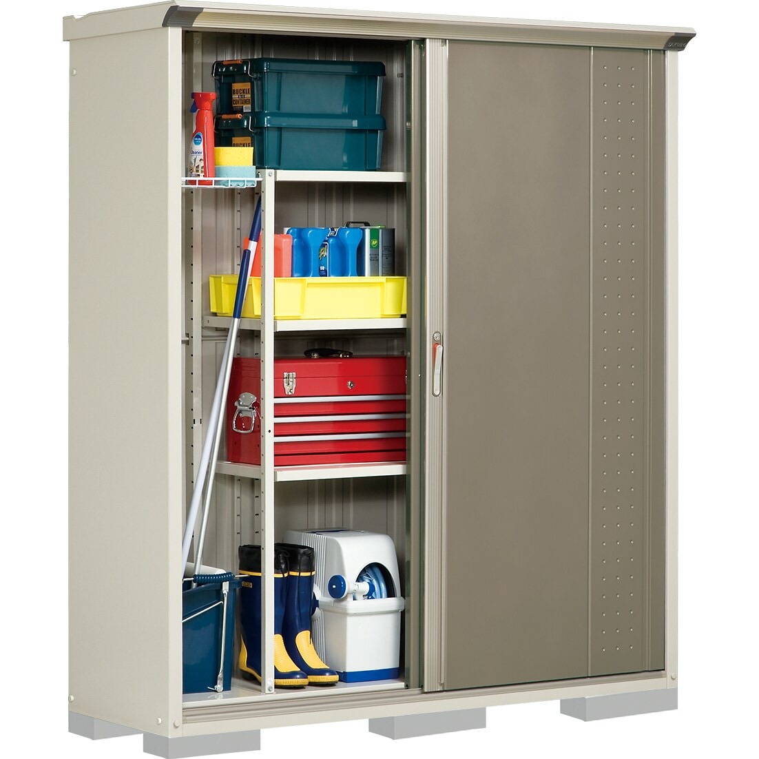 【送料無料】タクボ 小型物置 グランプレステージジャンプ GP-175ATCB カーボンブラウン たて置きタイプ 【メーカー直送・代引不可・置配不可・配送地域限定】