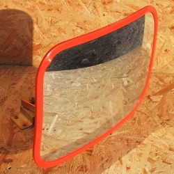 【送料無料】サンケイ　カーブミラーPOMグラスミラー[角型スタンド式]【30×22cm】