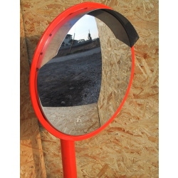 【送料無料】サンケイ　カーブミラーステンレスミラー[丸型ポール式]【径30cm】