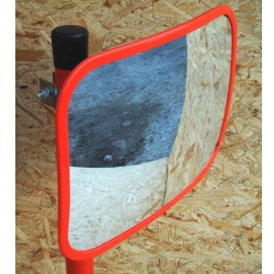 【送料無料】サンケイ　カーブミラーPOMグラスミラー[角型ポール式]【40×30cm】