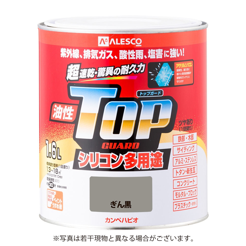【送料無料】カンペハピオ 油性トップガード 1.6L ぎん黒