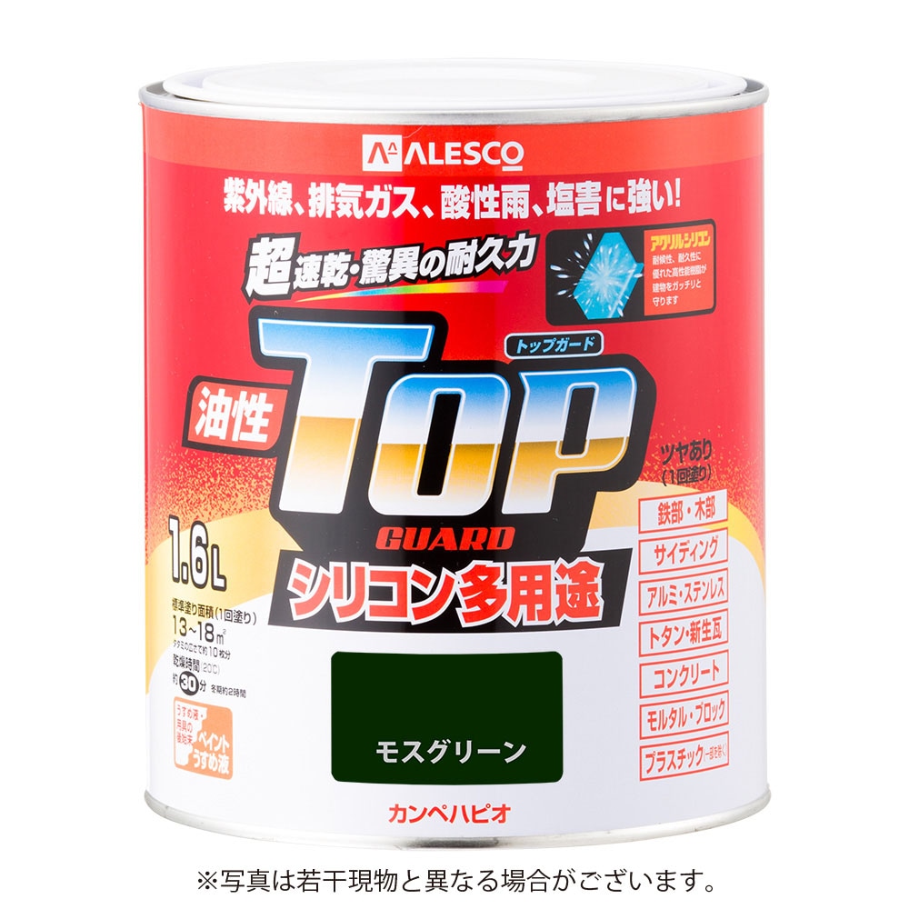カンペハピオ 油性トップガード 1.6L モスグリーン