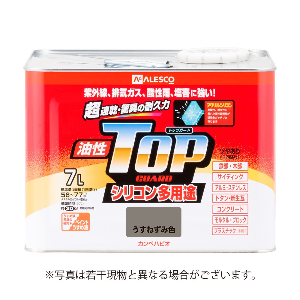 【送料無料】カンペハピオ 油性トップガード 7L うすねずみ色