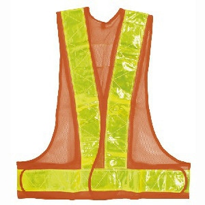 反射安全ベスト オレンジ×イエロー フリーサイズ 292504 アークランズ