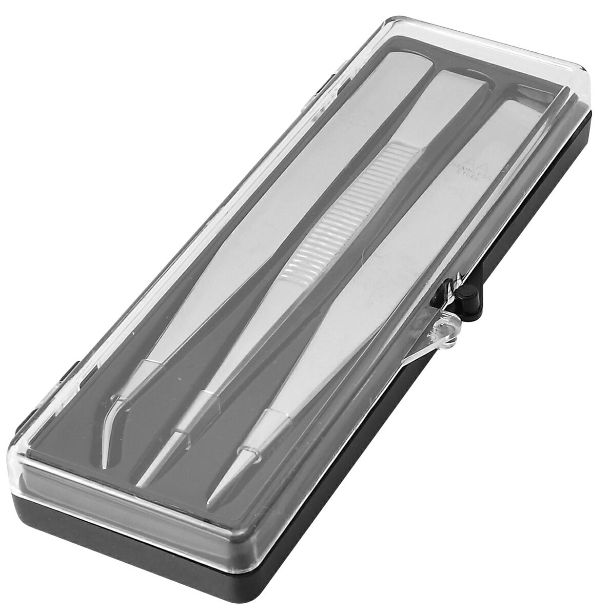 ANEX アネックス 1093 ステンレスピンセット3本組 ケース付